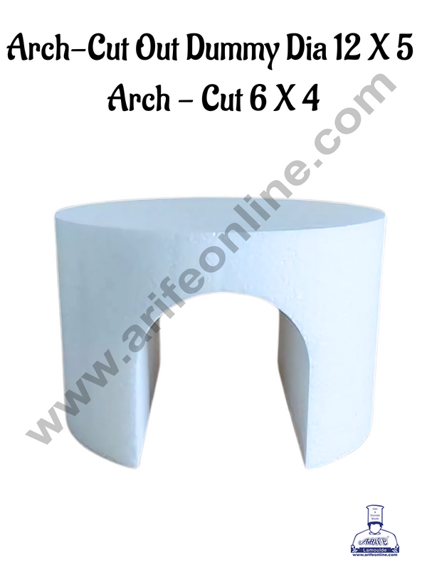 12 Inch Round Arch Cut-out Cake Dummy - Dia 12" x H 5" (1 pc)- CAKE DECOR™