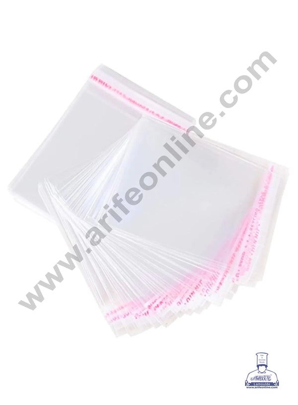 CAKE DECOR™ Packaging Bags | Cellophane Small Bags | Transparent Cookie Bags Cookie Pouch | Self Adhesive | 100 Pcs (4 X 7 inch)