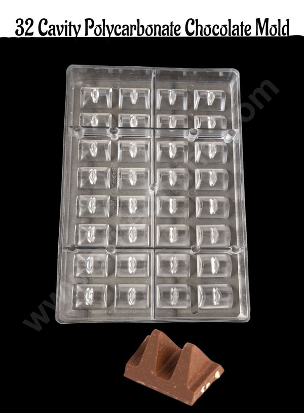 FineDecor 32 Cavity Toblerone Shape Polycarbonate Chocolate Mold - ( YBS-029 )