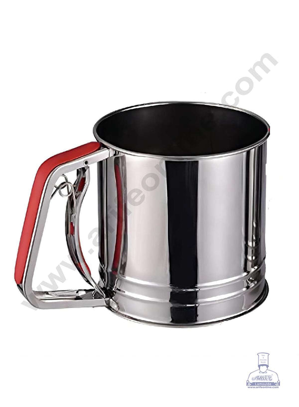 CAKE DECOR™ Stainless Steel Flour Sifter Sieve Cup for Powdered Sugar Baking Tool with Grip Handle - Big