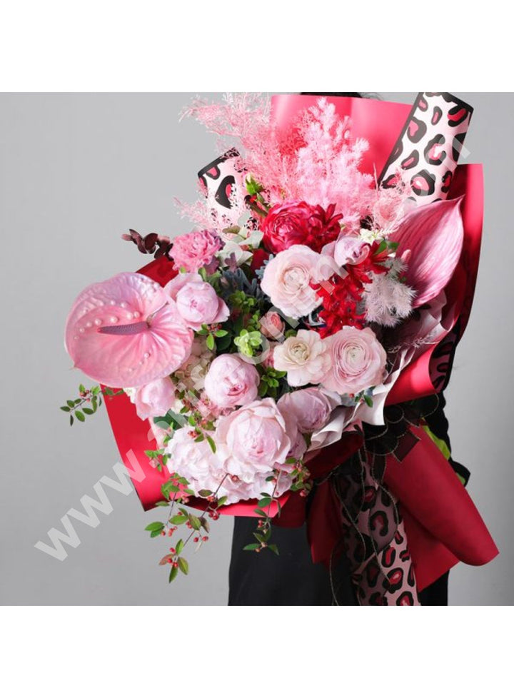 Flower Rife Home Leopard Print Korean Wrapping Sheet - Rose Pink | Premium Flower ...