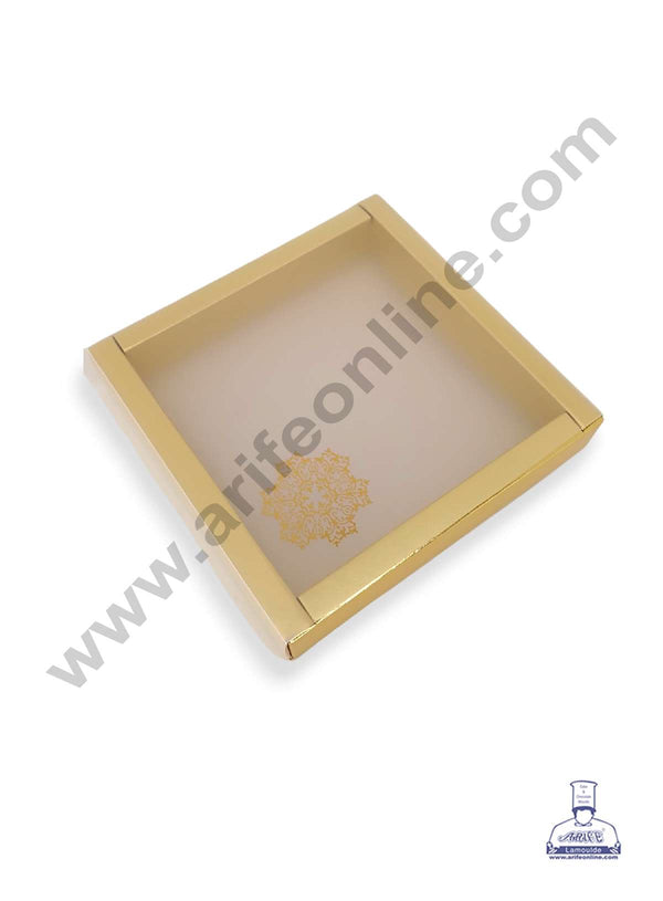 CAKE DECOR™ 9 Cavity Chocolate Box with Sliding Cover & Cavity ( 10 Piece Pack ) - Gold