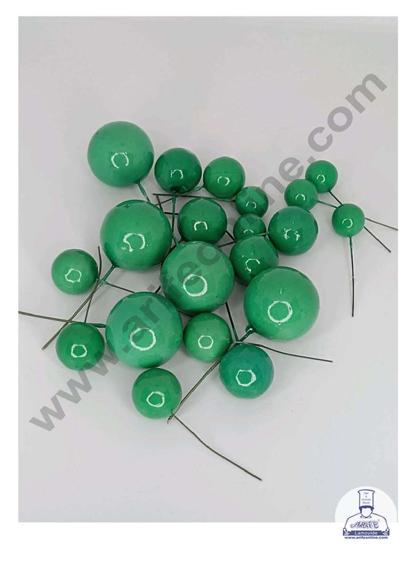 CAKE DECOR™ Green Faux Balls Topper For Cake and Cupcake Decoration - 20 pcs Pack ( SB-GreenBall-20 )