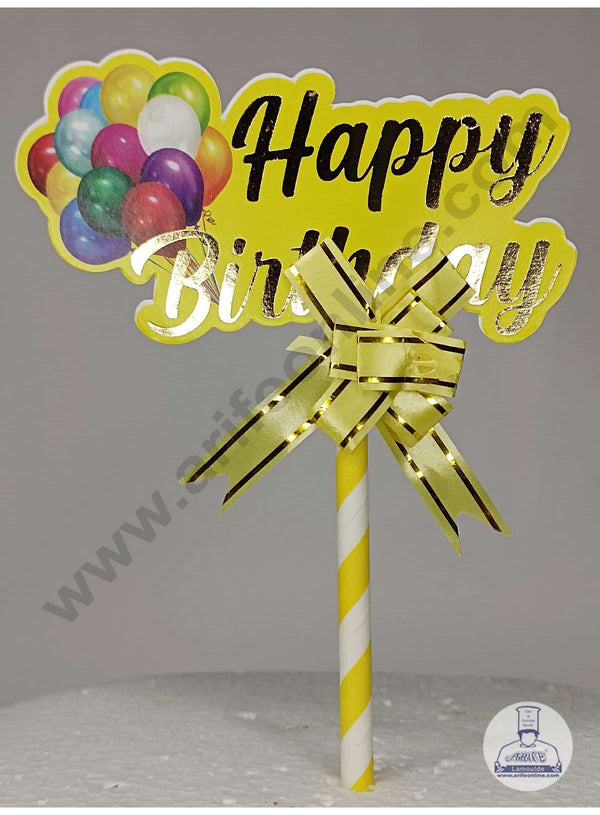 CAKE DECOR™ 1pcs Happy Birthday with Balloons Straw Topper For Cake Decoration ( SBPT-STag-HBDB )