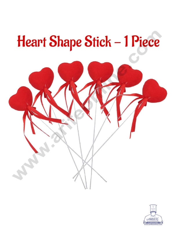 CAKE DECOR™ 1 Piece Heart Shape Stick | Valentine's Theme | Cake Topper | Bouquet Fillers | Decorative Accessories