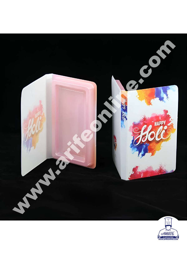 CAKE DECOR™ Happy Holi Book Shape Chocolate Box (Pack of 1Pc)