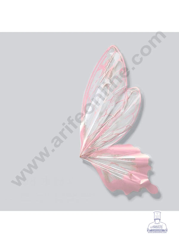 Cellophane Butterfly Wings Plastic for Flower Bouquet | Premium Flower Wrapping Paper Butterfly Design ( Light Pink ) - CAKE DECOR™