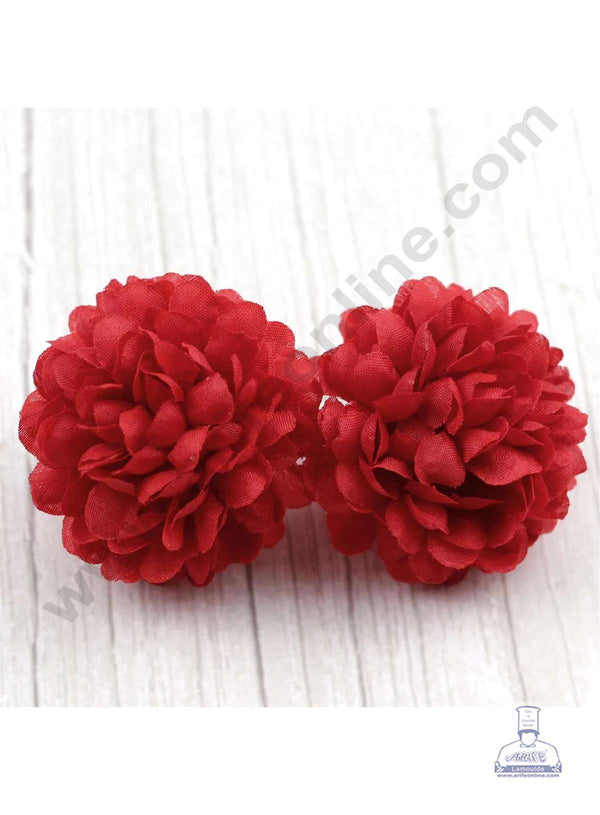 CAKE DECOR™ Small Marigold Artificial Flower For Cake Decoration – Red( 10 pcs Pack )