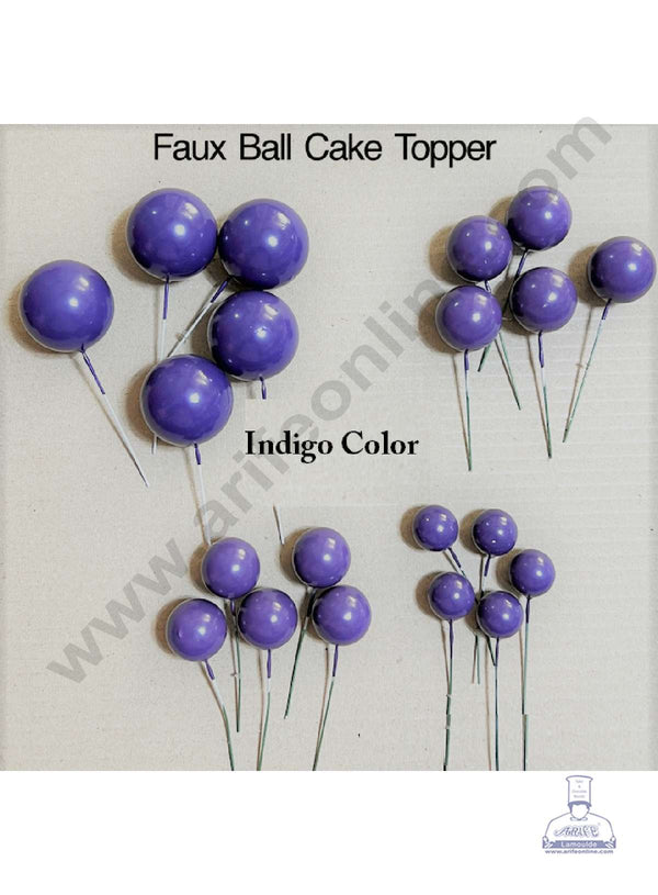 CAKE DECOR™ Indigo Faux Balls Topper For Cake and Cupcake Decoration - 20 pcs Pack (SB-IndigoBall-20)