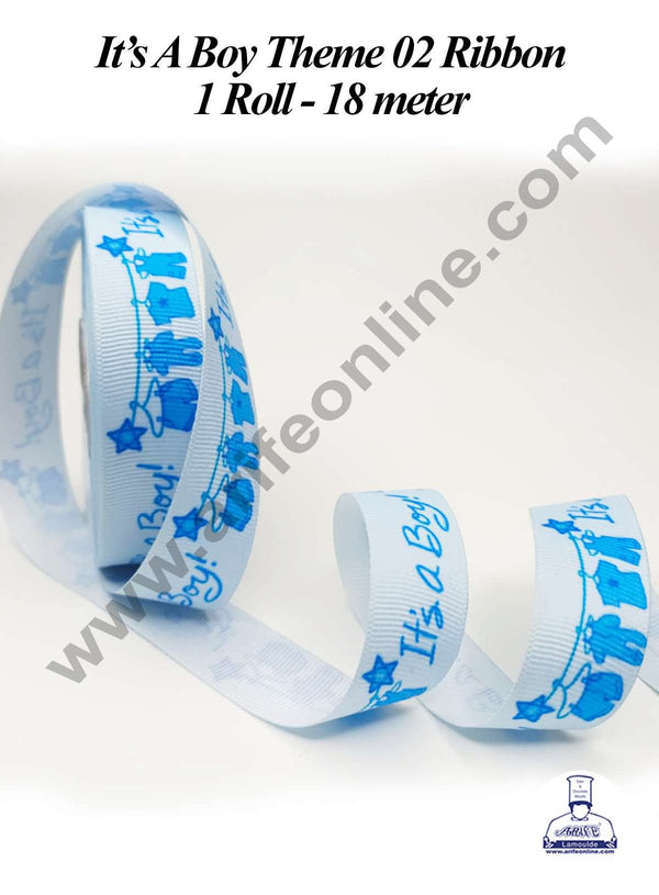 CAKE DECOR™ 1 Roll It's A Boy Ribbon | Theme 02 | Gift Wrapping | Decoration (SBR-PR-012)