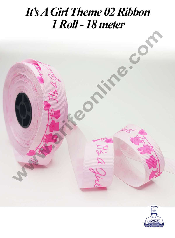 CAKE DECOR™ 1 Roll It's A Girl Ribbon | Theme 02 | Gift Wrapping | Decoration (SBR-PR-013)