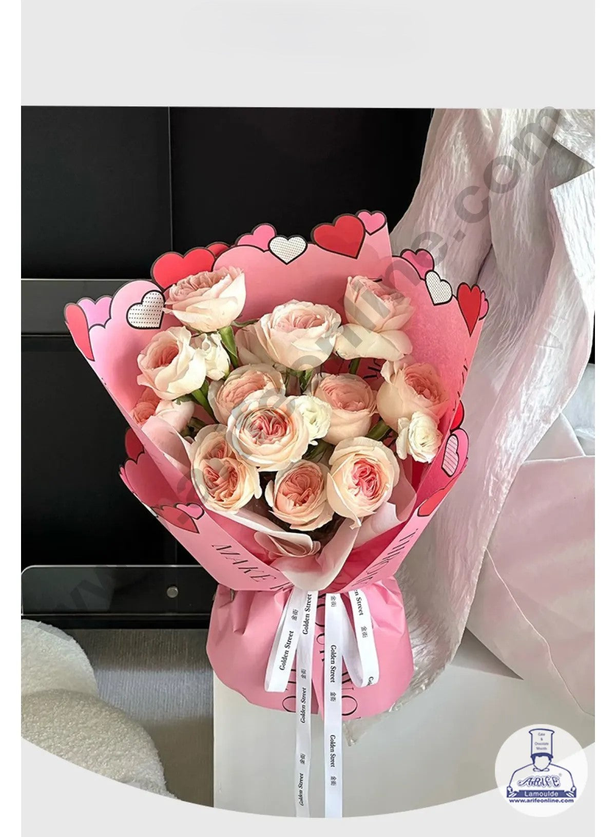 Home Happy Heart Border Paper Korean Sheet for Flower Bouquet | Premium ...