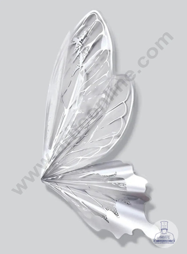 Cellophane Butterfly Wings Plastic for Flower Bouquet | Premium Flower Wrapping Paper Butterfly Design (Silver) - CAKE DECOR™