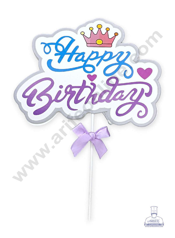 CAKE DECOR™ LED Happy Birthday with Crown Paper Cake Topper (SBPT-LHBD2)