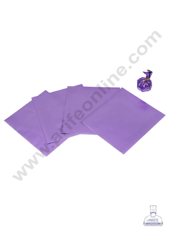 Cake Decor Metallic Plastic Chocolate Wrapper, Light Purple