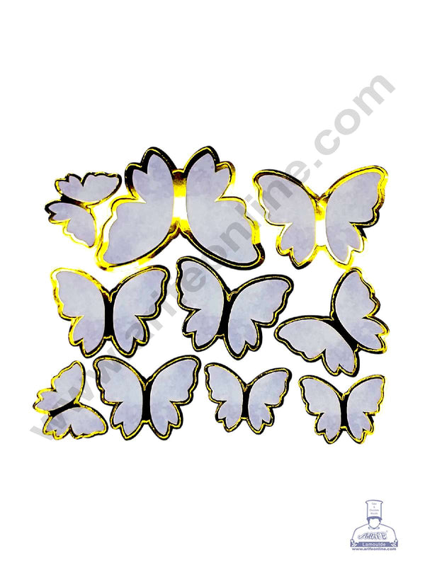 CAKE DECOR™ 10 pcs Light Purple Watercolor Theme Butterfly Paper Topper For Cake And Cupcake