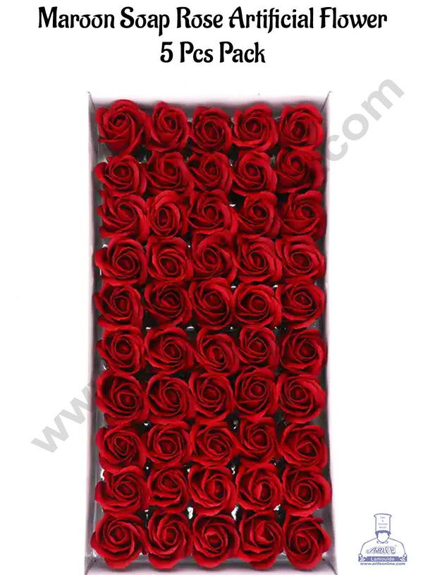 CAKE DECOR™ Scented Rose Artificial Flower For Cake Decoration ( 5 Pcs pack )