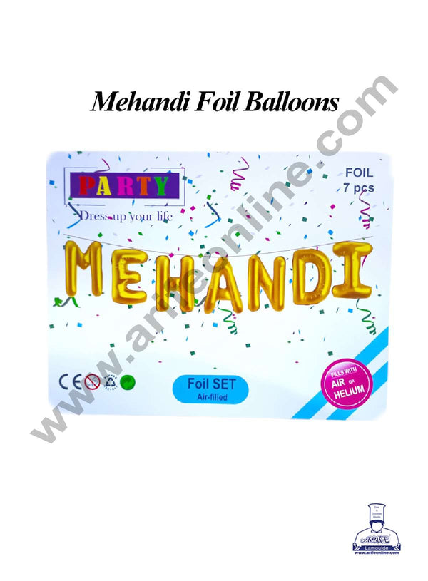 CAKE DECOR™ Mehandi Foil Balloons | Party Decoration | Wedding Decoration