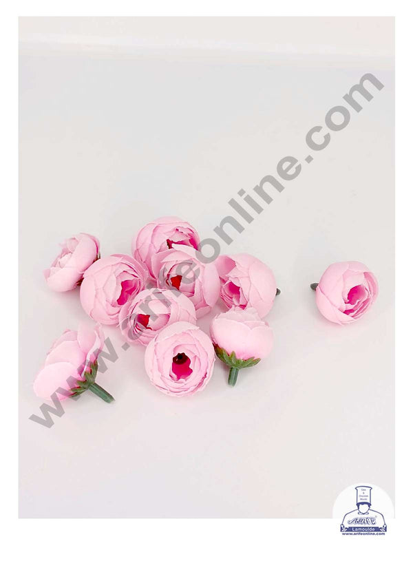 CAKE DECOR™ Small Peony Artificial Flower For Cake Decoration – Light Pink ( 10 pc pack )