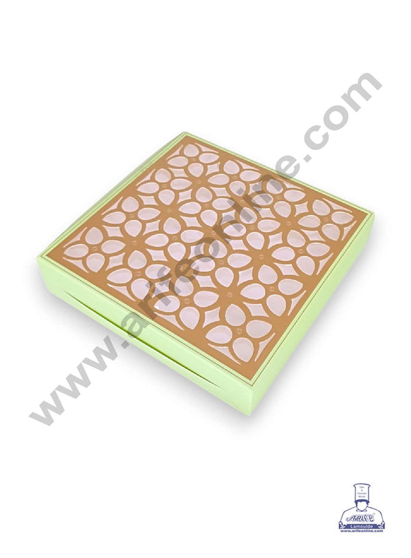 CAKE DECOR™ 16 Cavity Chocolate Box with Cavity & Cutout Window Without Handle ( 10 Piece Pack ) - Light Green