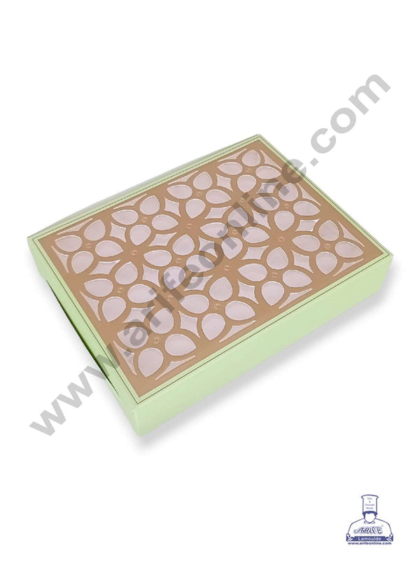 CAKE DECOR™ 12 Cavity Chocolate Box with Cavity & Cutout Window Without Handle ( 10 Piece Pack ) - Light Green