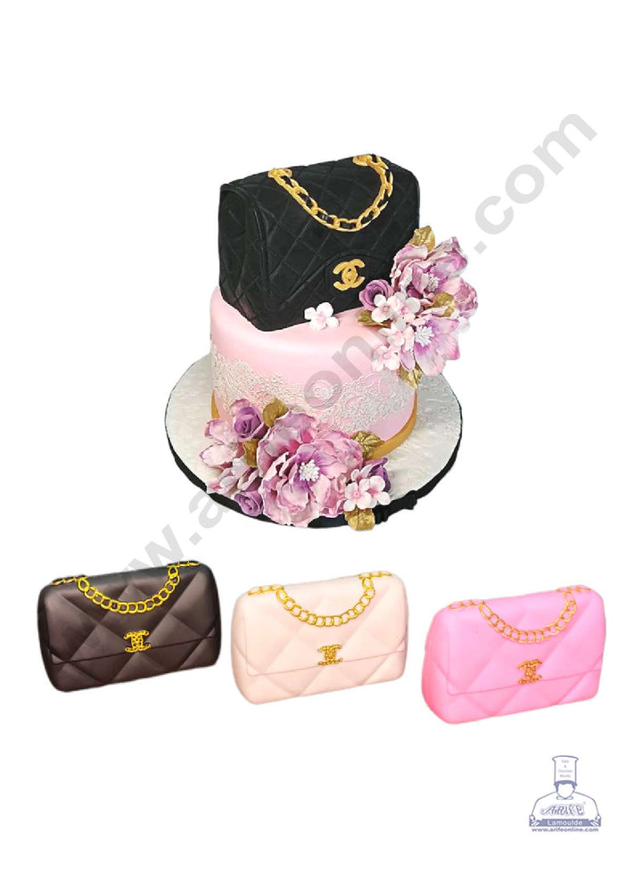CAKE DECOR™ 1 Piece Pink Chanel Brand Ladies Purse Toys Cake