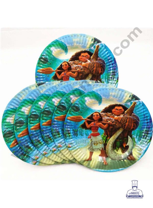 CAKE DECOR™ 9 inch Moana Theme Paper Plates | Disposable Plates | Birthday | Party | Occasions | Round Plates - Pack of 10