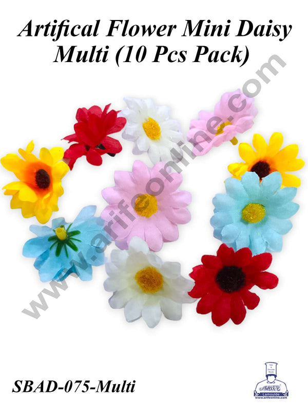 CAKE DECOR™ Multi Color Mini Daisy Artificial Flower For Cake Decoration ( 10 pcs pack )