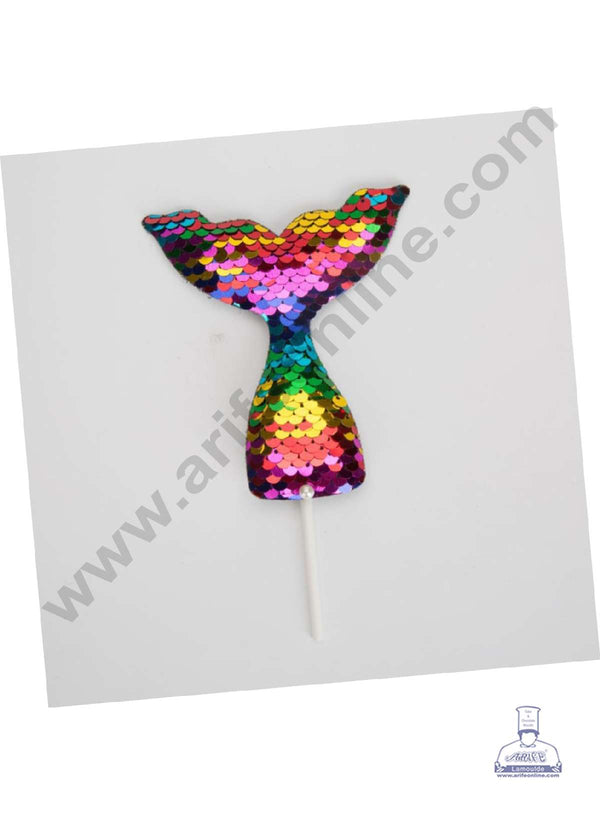 CAKE DECOR™ MultiColor Sequin Mermaid Tail Cake Topper Cake Decoration (SB-SMT-Multi)