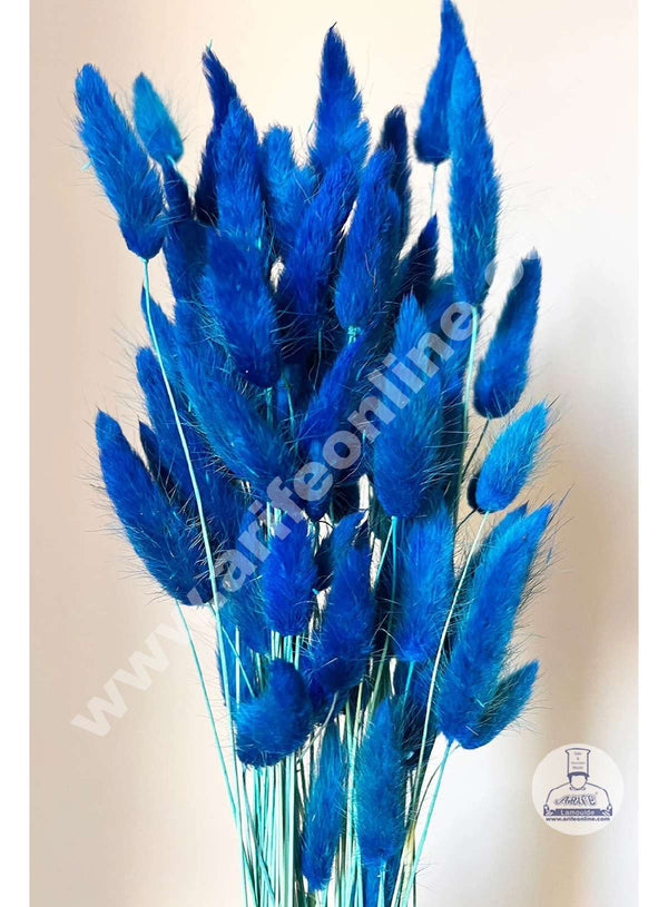 CAKE DECOR™ Navy Blue Color Natural Bunny Tails For Cake Decoration Bouquet Wedding Party Centerpieces Decorative – Navy Blue (50 pcs pack)