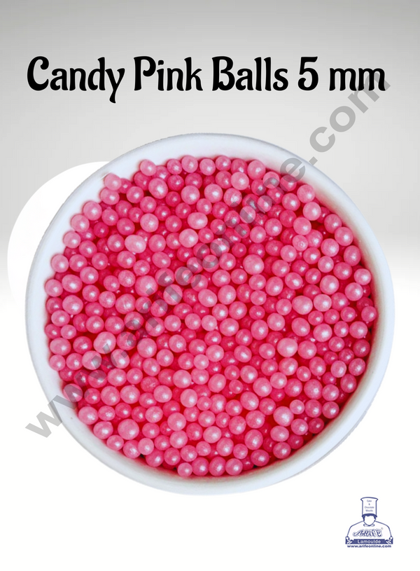 Cake Decor Balls Sugar Candy - Pink 5 mm (500 gms)