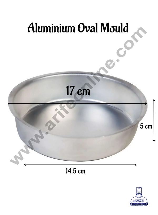 CAKE DECOR™ Oval Shape Aluminum Cake Mould (17 X 5 cm)