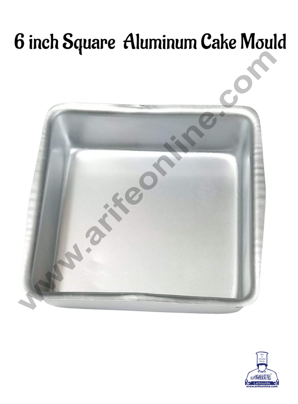 CAKE DECOR™ 6 inch Square  Aluminum Cake Mould | Dessert Mould