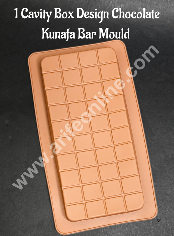 CAKE DECOR™ 1 Cavity Box Design Kunafa Chocolate Bar Silicone | Pistachio Kunafa Chocolate Bar Mould (Design-05)