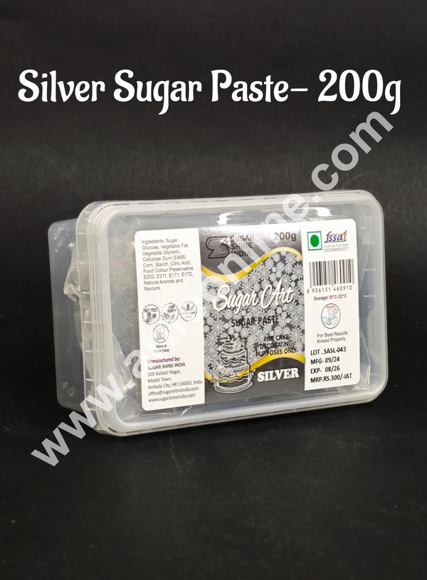 Sugar Shine India Sugar Art Sugar Paste - Silver ( 200g )