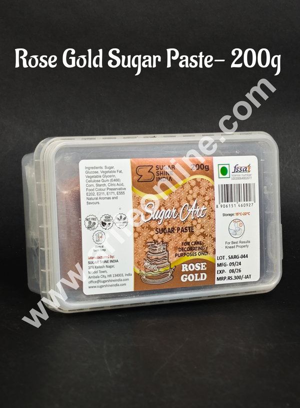 Sugar Shine India Sugar Art Sugar Paste - Rose Gold ( 200g )