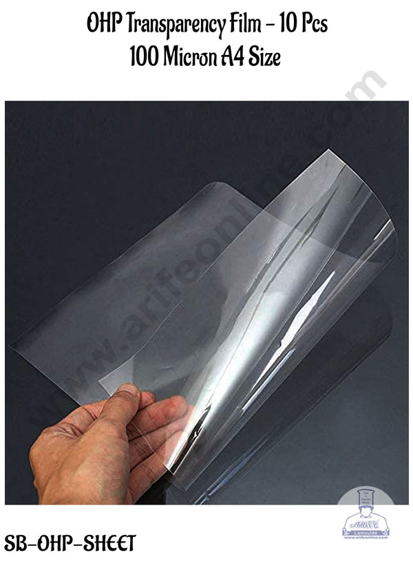 CAKE DECOR™ 10 Pcs OHP Transparency Film, 100 Micron A4 Size ( 210 x 297 mm)