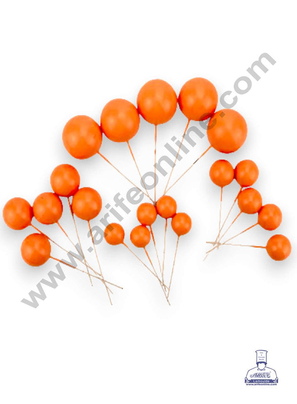 CAKE DECOR™ Orange Faux Balls Topper For Cake and Cupcake Decoration - 20 pcs Pack (SB-OrangeBall-20)