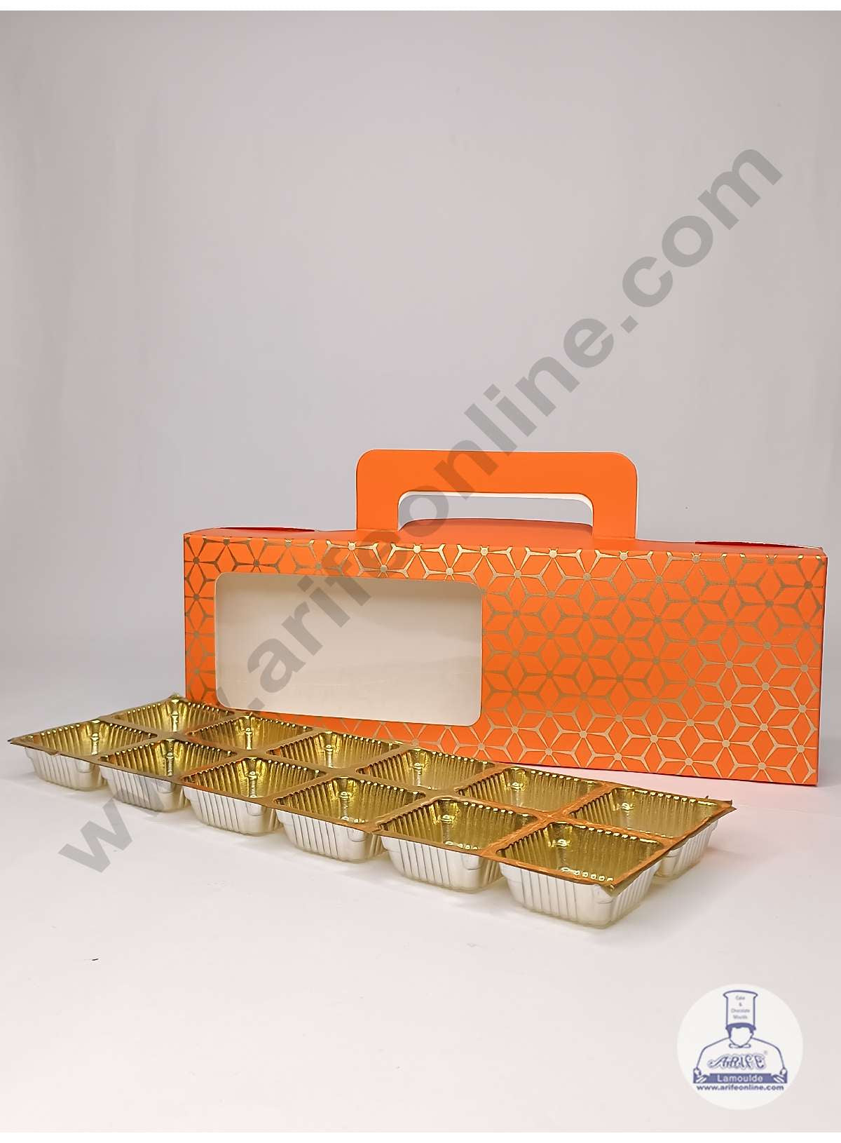 CAKE DECOR™ 12 Cavity Rectangle Shape 3D Cube Print Chocolate Box with ...