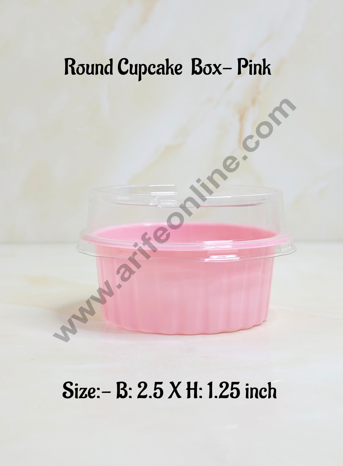 CAKE DECOR™ PVC Round Cupcake Box With Pink Base Cake Box | Dessert Pa ...