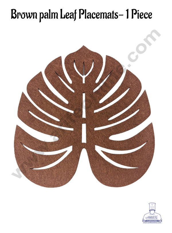 CAKE DECOR™ Brown Palm Leaf Placemats | Decoration for wall hanging | 1 Piece