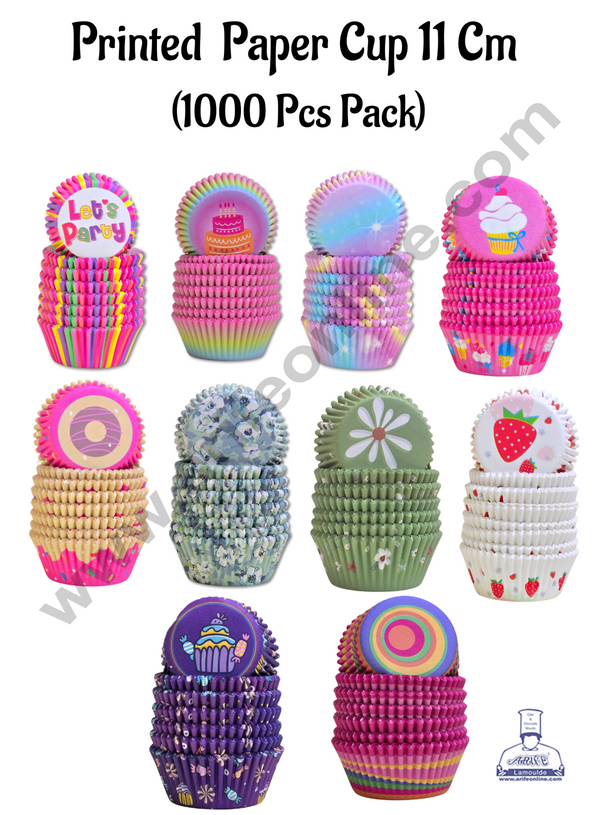 Cake Decor 1000pc Cupcake Liner Baking Cups Cupcake Mold Paper Muffin Random 1000pc Per roll - 11 cm (Single/Assorted Color/Prints)