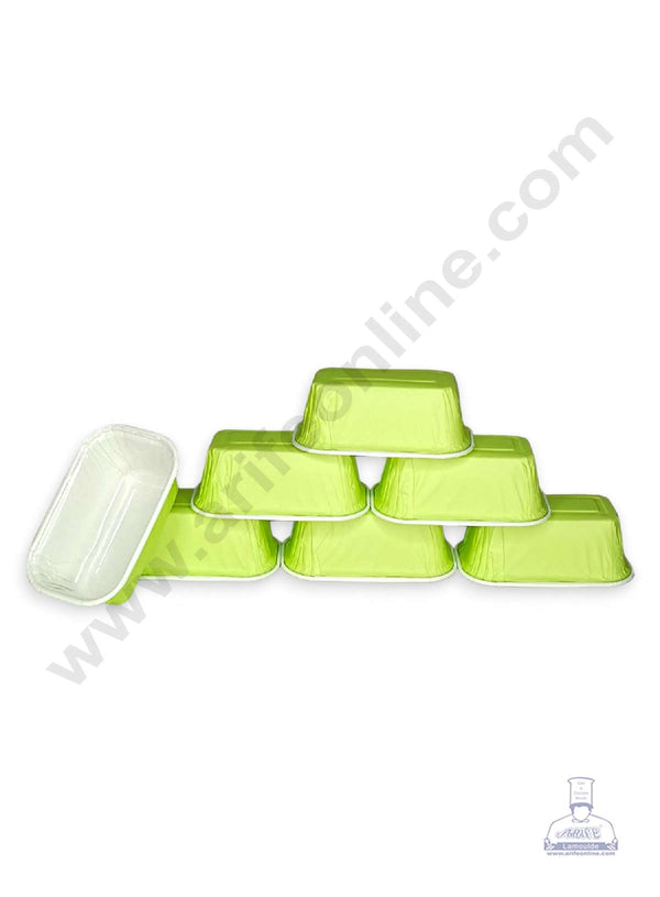 CAKE DECOR™ 10 Pcs Small Pastel Light Green Paper Bake and Serve Plum Cake Mold