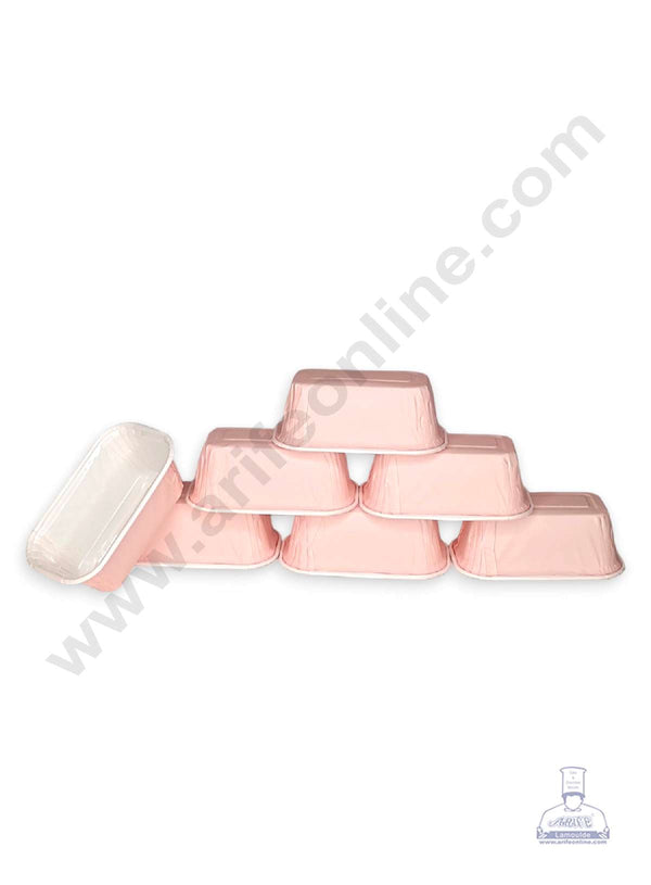 CAKE DECOR™ 10 Pcs Small Pastel Pink Paper Bake and Serve Plum Cake Mold