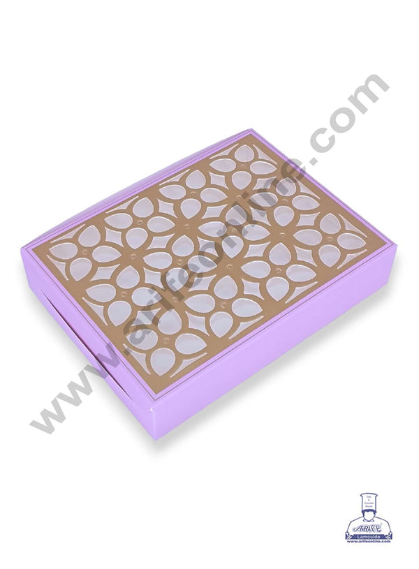 CAKE DECOR™ 12 Cavity Chocolate Box with Cavity & Cutout Window Without Handle ( 10 Piece Pack ) - Light Purple