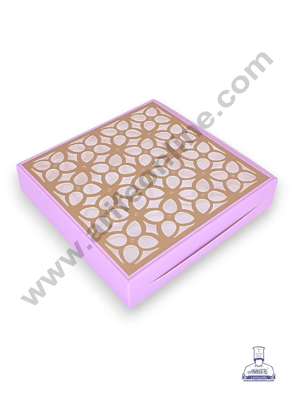 CAKE DECOR™ 16 Cavity Chocolate Box with Cavity & Cutout Window Without Handle ( 10 Piece Pack ) - Light Purple