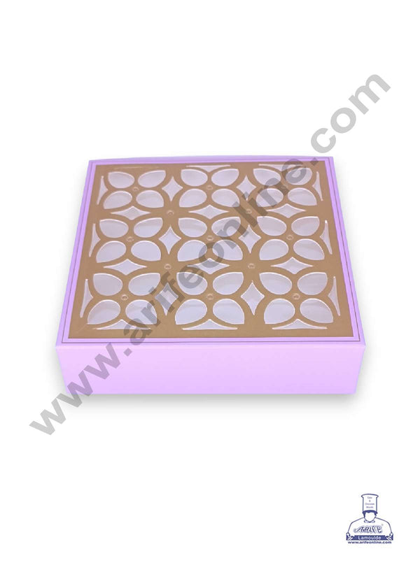 CAKE DECOR™ 9 Cavity Chocolate Box with Cavity & Cutout Window Without Handle ( 10 Piece Pack ) - Light Purple