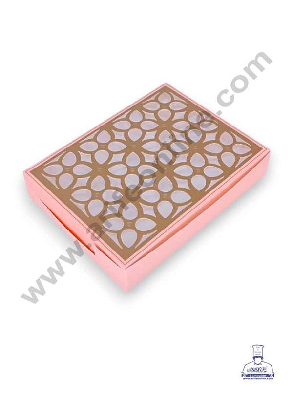 CAKE DECOR™ 12 Cavity Chocolate Box with Cavity & Cutout Window Without Handle ( 10 Piece Pack ) - Peach