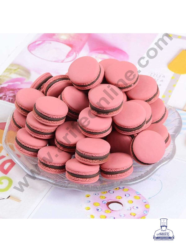 CAKE DECOR™ Mini Macaroons Resin Charms For Cake & Cupcake Decoration Toppers - Pink ( 10 Pcs Pack )