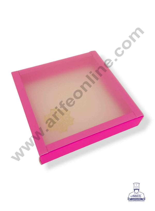 CAKE DECOR™ 9 Cavity Chocolate Box with Sliding Cover ( 10 Piece Pack ) - Pink